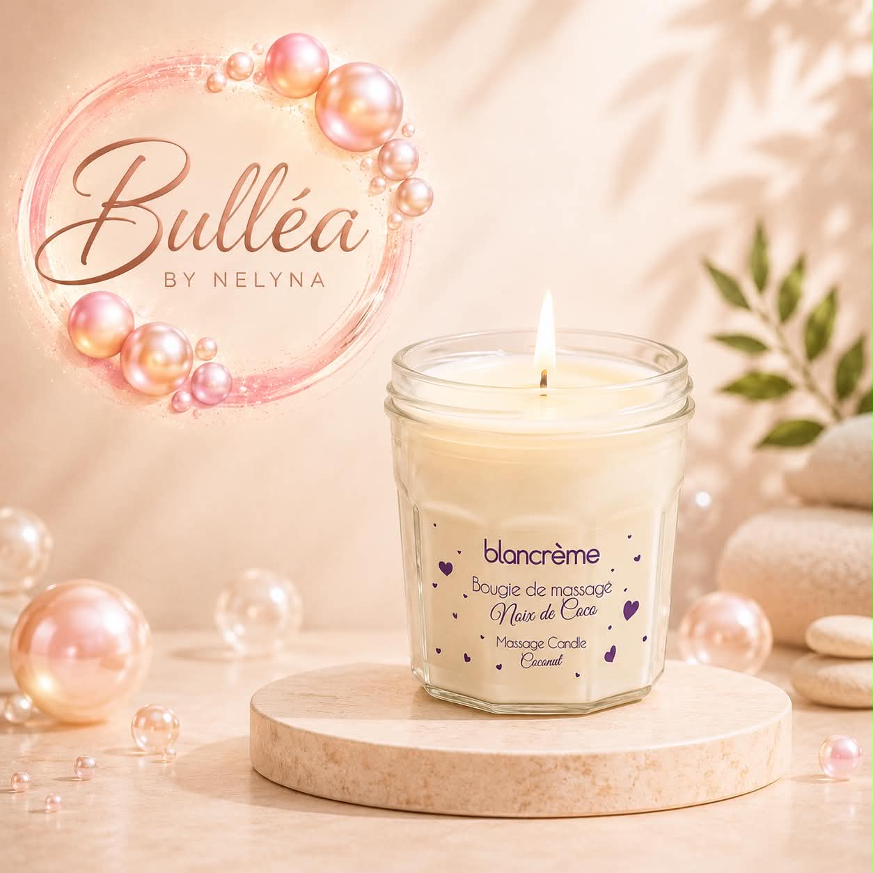 Bougie de Massage Noix de Coco