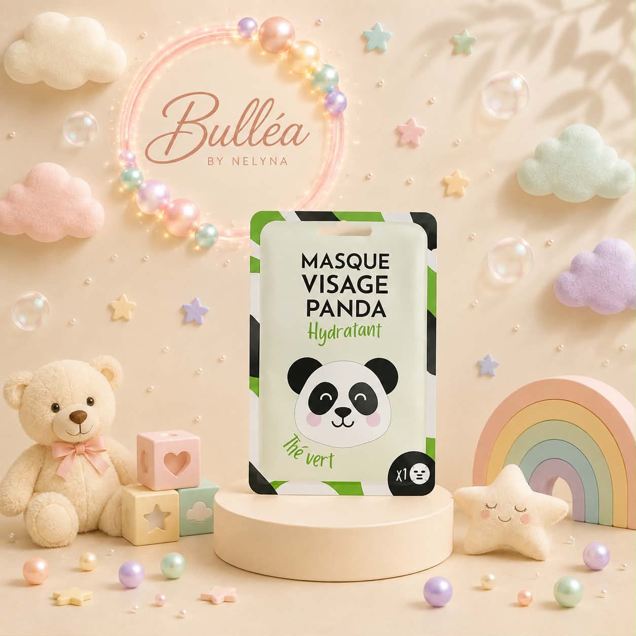 Masque Visage Panda Hydratant – Thé Vert